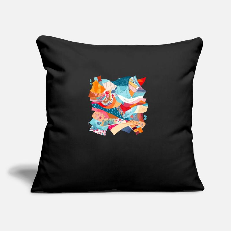 Patchwork de tissu n°3 Housse de coussin décorative 45 x 45 cm