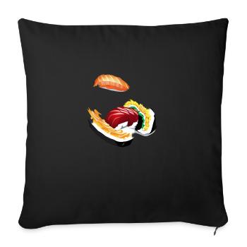 Sushi - Sofa pillowcase 17,3'' x 17,3'' (45 x 45 cm) - black - Front