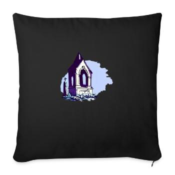 Cimetière Grave Crypte - Housse de coussin décorative 45 x 45 cm - noir - Devant