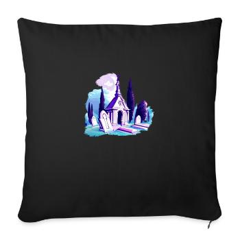 Friedhof Gräber Grab Mausoleum - Sofakissenbezug 45 x 45 cm - Schwarz - Vorne