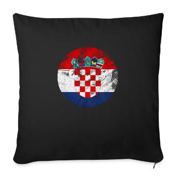 Croatie hrvatska croatie hrv voyage europe zagreb - Housse de coussin décorative 45 x 45 cm - noir - Devant