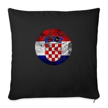 Croatie hrvatska croatie hrv voyage europe zagreb - Housse de coussin décorative 45 x 45 cm - noir - Devant