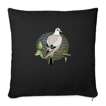 Oiseau - Housse de coussin décorative 45 x 45 cm - noir - Devant