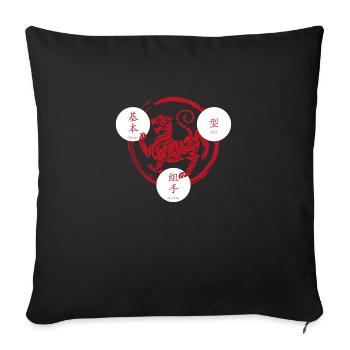 T-Shirt Shotokan Karate - Kihon Kata Kumite - Sofa pillowcase 17,3'' x 17,3'' (45 x 45 cm) - black - Front