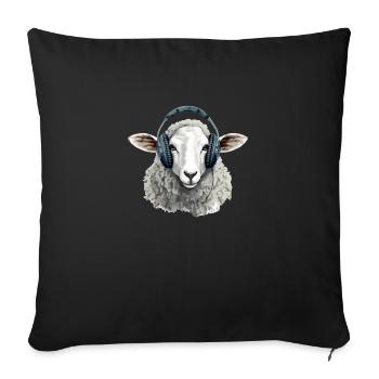 Kigo le mouton mélomane - Housse de coussin décorative 45 x 45 cm - noir - Devant