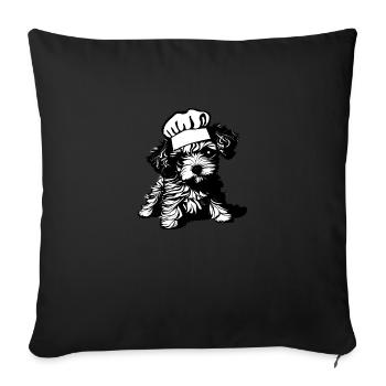 Caniche Dog Propriétaire Chien Amour Caniche Chiot Restaurateur - Housse de coussin décorative 45 x 45 cm - noir - Devant