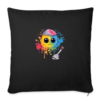 Zop the sad painter - Sofa pillowcase 17,3'' x 17,3'' (45 x 45 cm) - black - Front