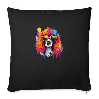 Milo, der bebrillte Cocker Spaniel - Sofakissenbezug 45 x 45 cm - Schwarz - Vorne