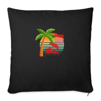 Seulement de bonnes vibrations - Housse de coussin décorative 45 x 45 cm - noir - Devant