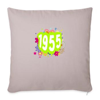 Jahr 1955 Jubiläum Groovy blumig - Sofakissenbezug 45 x 45 cm - helles Taupe - Vorne