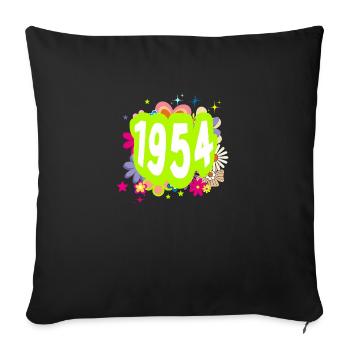Year 1954 anniversary Floral Groovy - Sofa pillowcase 17,3'' x 17,3'' (45 x 45 cm) - black - Front