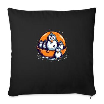 L'équipe de pingouins - Housse de coussin décorative 45 x 45 cm - noir - Devant