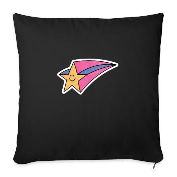 Retro Shooting Star - Sofa pillowcase 17,3'' x 17,3'' (45 x 45 cm) - black - Front