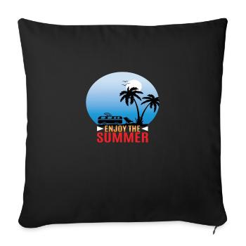 Enjoy the Summer - Sofa pillowcase 17,3'' x 17,3'' (45 x 45 cm) - black - Front