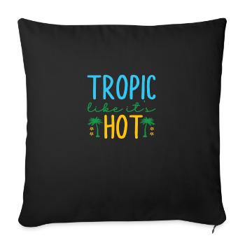 Tropic like it ́s hot - Sofa pillowcase 17,3'' x 17,3'' (45 x 45 cm) - black - Front