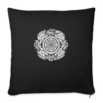 Mandala Zen n°1 - Sofa pillowcase 17,3'' x 17,3'' (45 x 45 cm) - black - Front