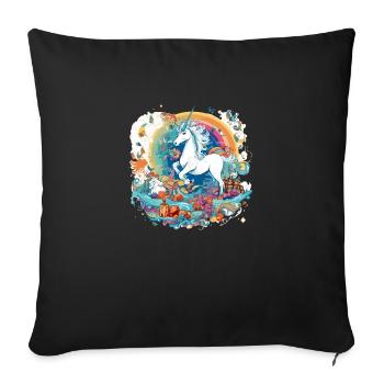 The unicorn Emma - Sofa pillowcase 17,3'' x 17,3'' (45 x 45 cm) - black - Front
