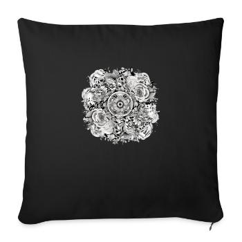 Mandala Zen n°2 - Housse de coussin décorative 45 x 45 cm - noir - Devant