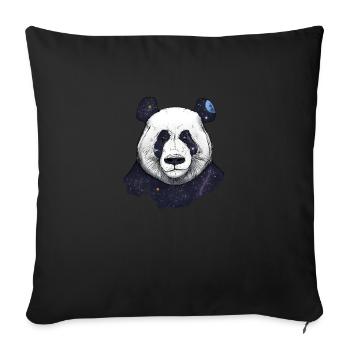 Space panda - Housse de coussin décorative 45 x 45 cm - noir - Devant