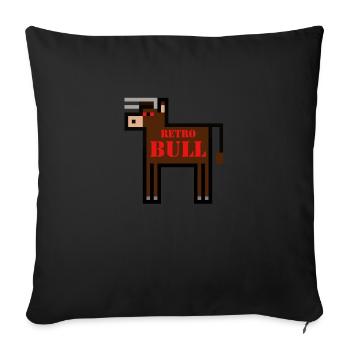 Retro Bull - Sofa pillowcase 17,3'' x 17,3'' (45 x 45 cm) - black - Front