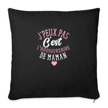 Joyeux anniversaire maman - Housse de coussin décorative 45 x 45 cm - noir - Devant