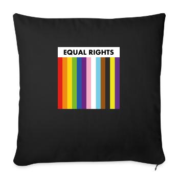 Equal rights inclusive pride flag - Sofa pillowcase 17,3'' x 17,3'' (45 x 45 cm) - black - Front