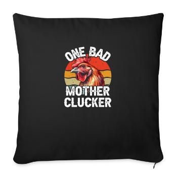 Une mauvaise mère clucker - Housse de coussin décorative 45 x 45 cm - noir - Devant
