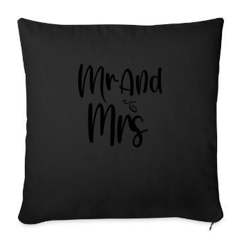 Mr And Mrs - Sofa pillowcase 17,3'' x 17,3'' (45 x 45 cm) - black - Front