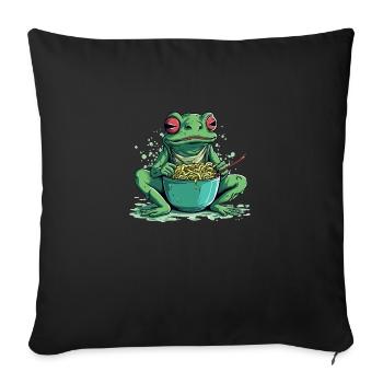 Guigui la grenouille - Housse de coussin décorative 45 x 45 cm - noir - Devant