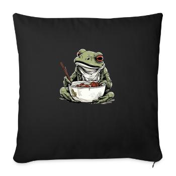 Kriko le crapaud gourmand - Housse de coussin décorative 45 x 45 cm - noir - Devant