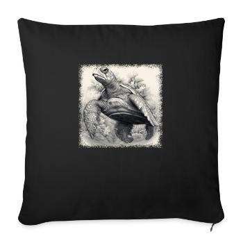 Happy Tortoises Wave Animal Protection Duck - Housse de coussin décorative 45 x 45 cm - noir - Devant