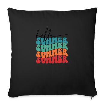 Allô Été Soleil Plage Vacances Sea Island - Housse de coussin décorative 45 x 45 cm - noir - Devant
