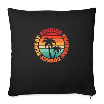 Sunrise Sunburn Sunset Repeat Summer Sun Beach - Sofa pillowcase 17,3'' x 17,3'' (45 x 45 cm) - black - Front