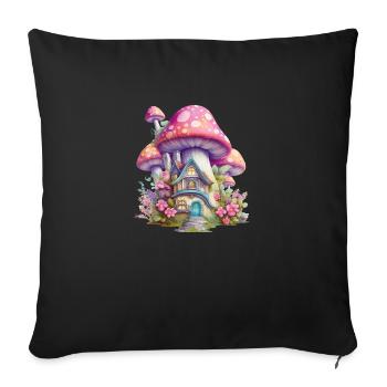 Fairy House Pizhaus Fairytale World Children Imagination - Sofa pillowcase 17,3'' x 17,3'' (45 x 45 cm) - black - Front