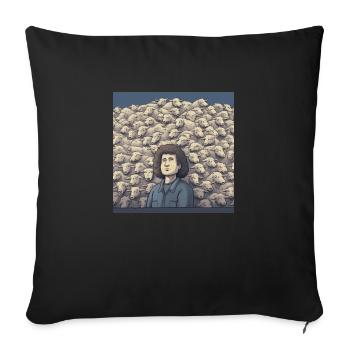 Lustighausen - Comic style sheep counting - Sofakissenbezug 45 x 45 cm - Schwarz - Vorne