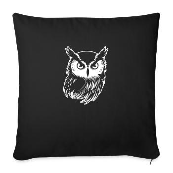 Owl Owl Bird Birds - Sofa pillowcase 17,3'' x 17,3'' (45 x 45 cm) - black - Front