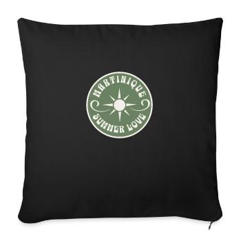 Martinique Caraïbes Amour Amour Coucher de Soleil - Housse de coussin décorative 45 x 45 cm - noir - Devant