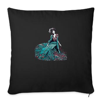 Fashion designer Peacock - Sofa pillowcase 17,3'' x 17,3'' (45 x 45 cm) - black - Front