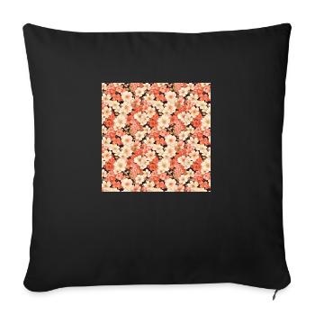 Fleurs sans couture Motif Floral Happy Blossom Art - Housse de coussin décorative 45 x 45 cm - noir - Devant
