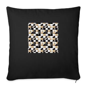 Pierres précieuses à motif sans couture Pierres précieuses polies - Housse de coussin décorative 45 x 45 cm - noir - Devant