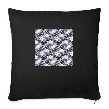 Roses Motif sans couture Belle esthétique élégante - Housse de coussin décorative 45 x 45 cm - noir - Devant