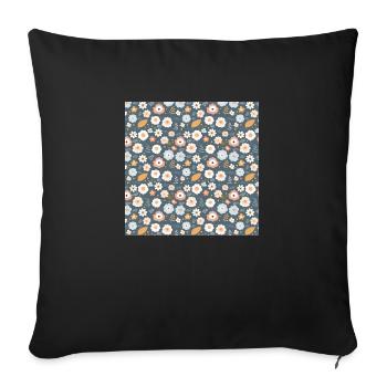 Fleurs sans couture Motif Floral Happy Blossom Art - Housse de coussin décorative 45 x 45 cm - noir - Devant