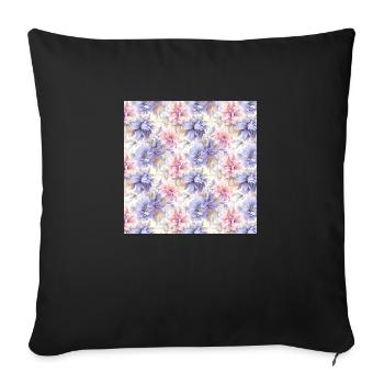 Flowers Seamless Pattern Floral Happy Blossom Art - Sofa pillowcase 17,3'' x 17,3'' (45 x 45 cm) - black - Front
