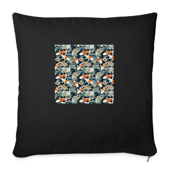 Koi Fish Seamless Pattern Japanese Asian Chinese - Sofa pillowcase 17,3'' x 17,3'' (45 x 45 cm) - black - Front