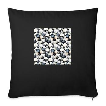 Pierres précieuses à motif sans couture Pierres précieuses polies - Housse de coussin décorative 45 x 45 cm - noir - Devant
