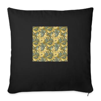 Leaves Seamless Pattern Leaf Foliage Nature Print - Sofa pillowcase 17,3'' x 17,3'' (45 x 45 cm) - black - Front