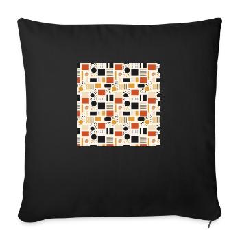 Formes abstraites de motifs répétitifs géométriques sans soudure - Housse de coussin décorative 45 x 45 cm - noir - Devant