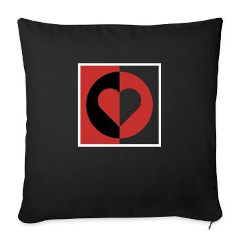 Heart mirage - Sofa pillowcase 17,3'' x 17,3'' (45 x 45 cm) - black - Front