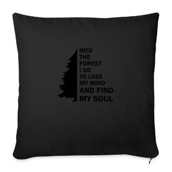 dans la forêt je vais... - Housse de coussin décorative 45 x 45 cm - noir - Devant