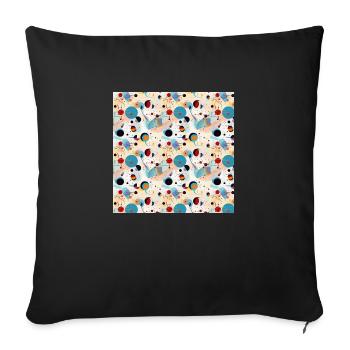 Abstract Seamless Pattern Shapes Lines Modern Art - Sofa pillowcase 17,3'' x 17,3'' (45 x 45 cm) - black - Front